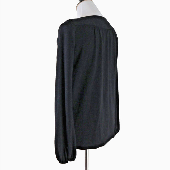 Theory Size S Wool Knit Keyhole Neck Draped Front Top Black - Picture 3 of 11